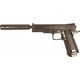 Страйкбольный пистолет COLT1911 Classic black с глушителем (Galaxy) G.053B SPRING